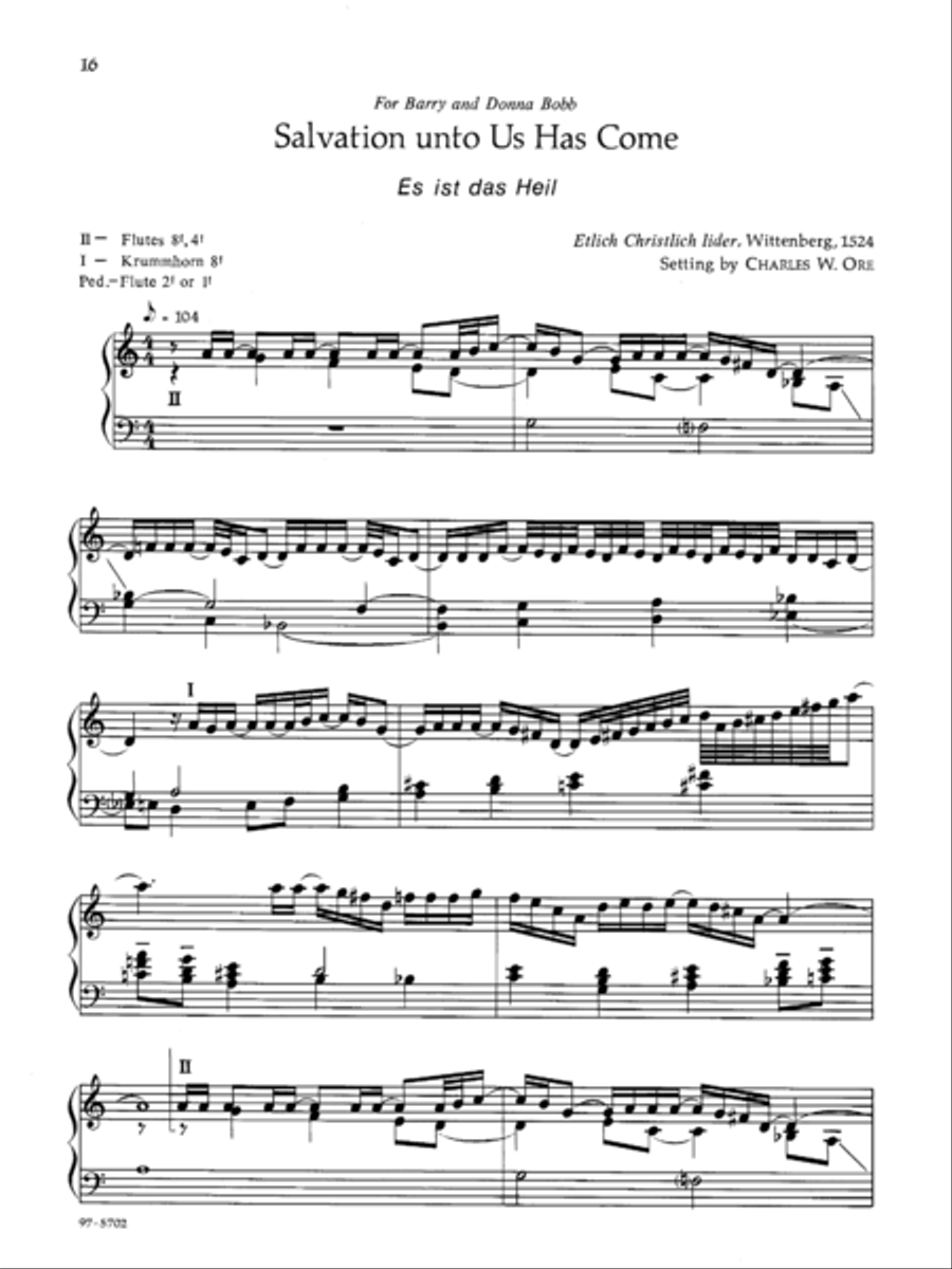 Eleven Compositions for Organ, Set III