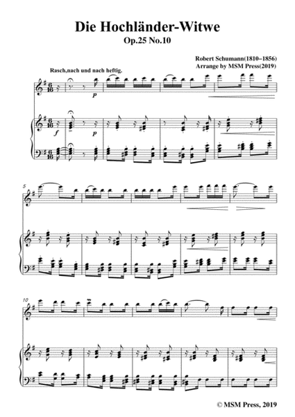 Schumann-Die Hochländer-Wittwe,for Violin and Piano image number null