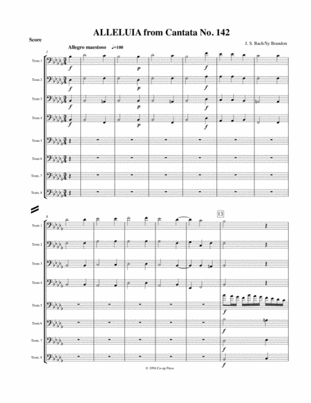 Alleluia from Cantata No. 142 for 8 Trombones image number null