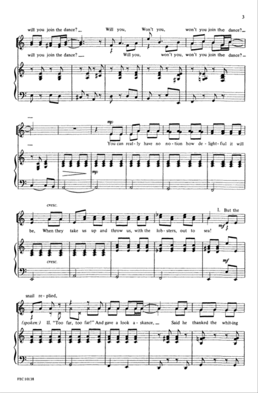 Will You Walk a Little Faster (The Mock Turtle's Song from Alice in Wonderland) Choir scores gallery preview page 2