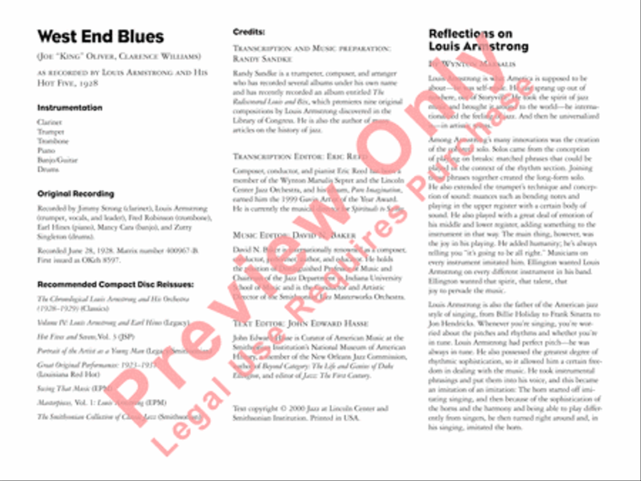 West End Blues Jazz Ensemble scores gallery preview page 3