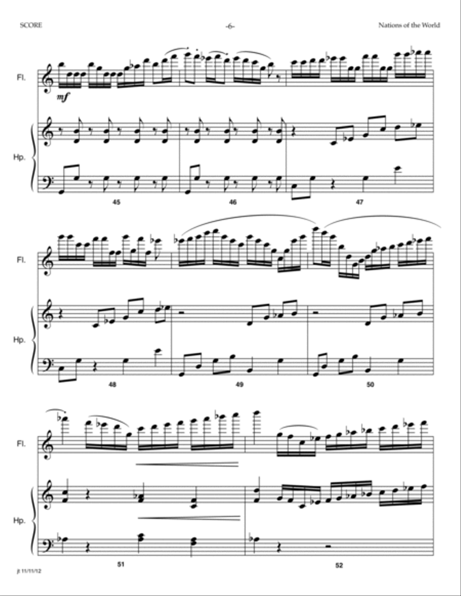 Nations of the World - SCORE ONLY Flute scores gallery preview page 6