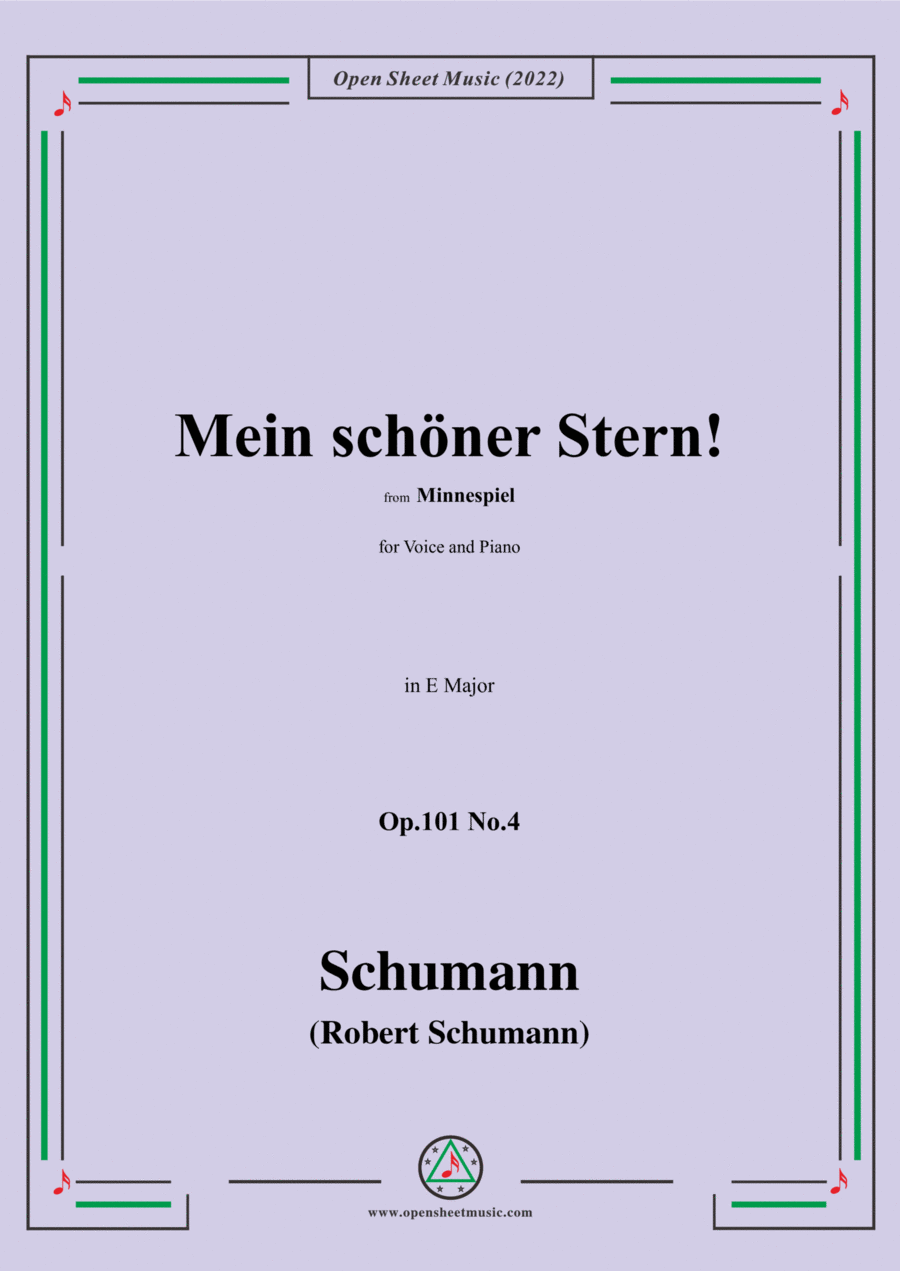 Schumann-Mein schoner Stern!,Op.101 No.4,in E Major Voice scores gallery preview page 1