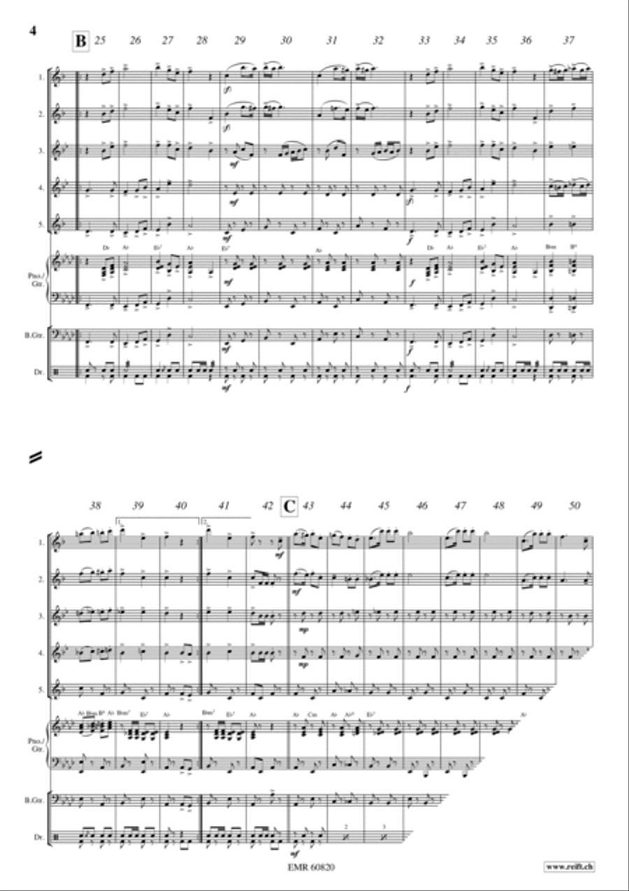 Bavaria March Saxophone Quintet scores gallery preview page 4