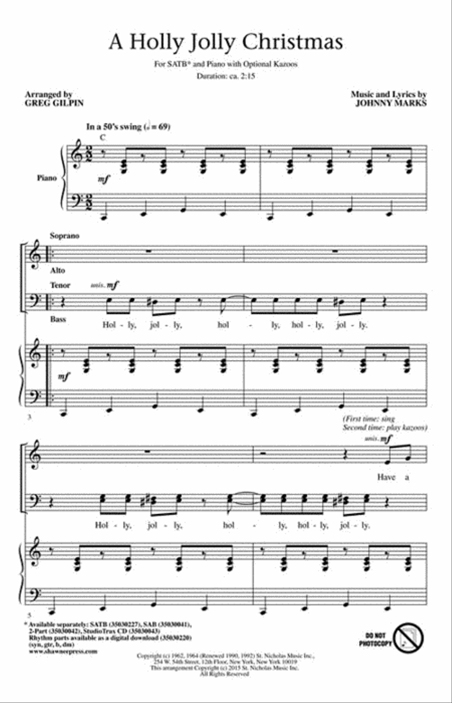 A Holly, Jolly Christmas 4-Part scores gallery preview page 2