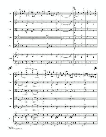 Waltz (from Coppelia) - Full Score