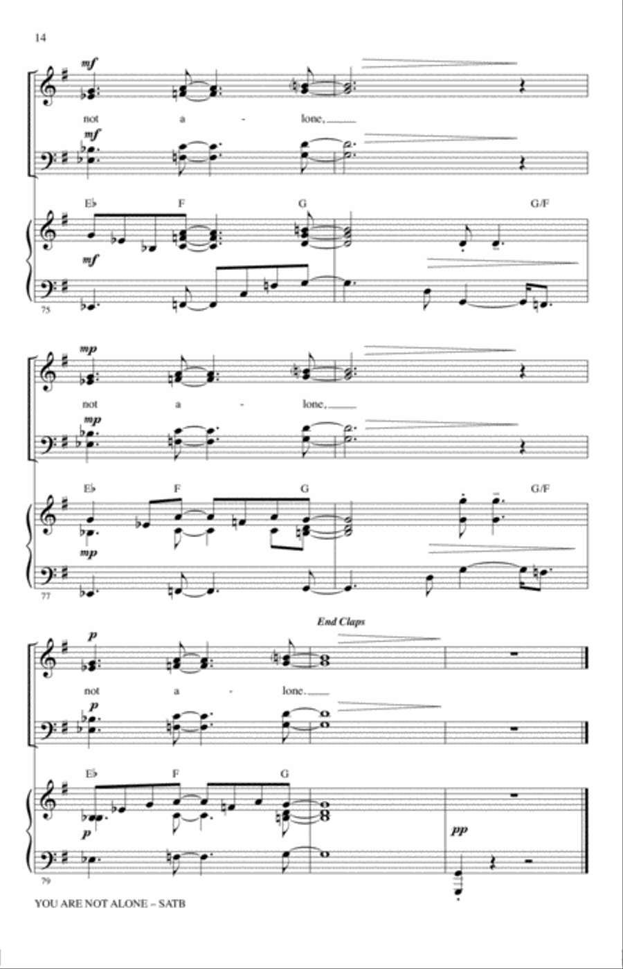 You Are Not Alone 4-Part scores gallery preview page 13