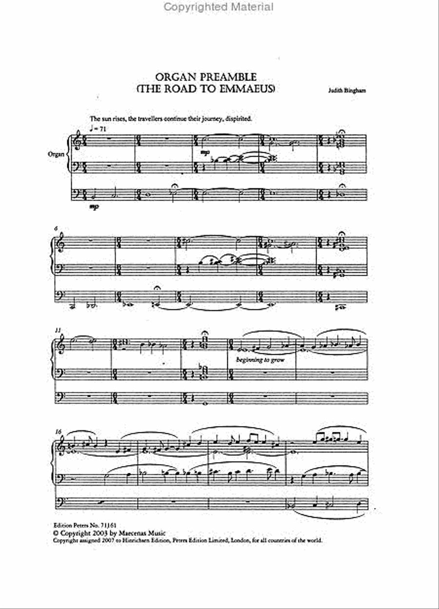 Missa Brevis 'The Road to Emmaeus' for SATB Choir and Organ image number null