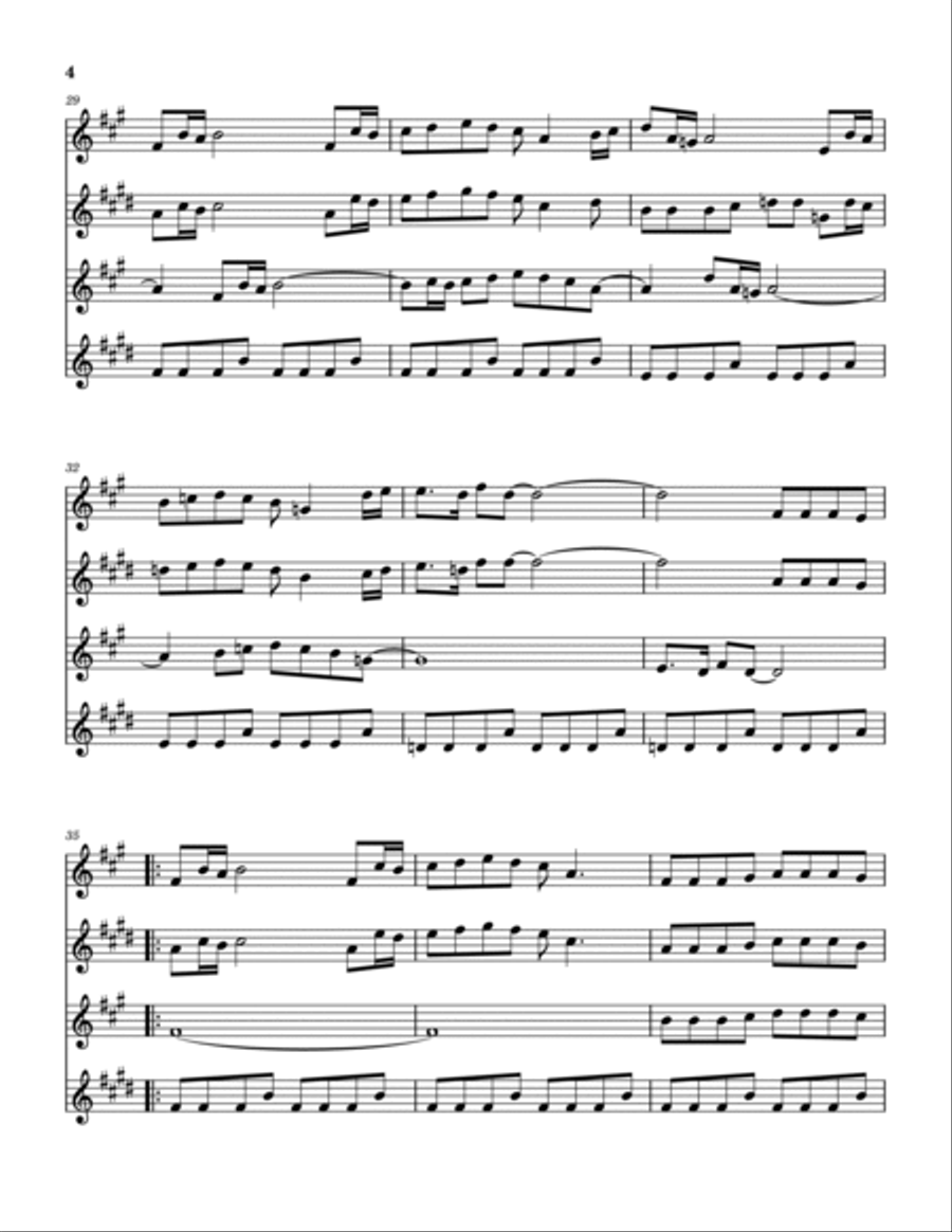 Treasure Of San Miquel Saxophone Quartet scores gallery preview page 5