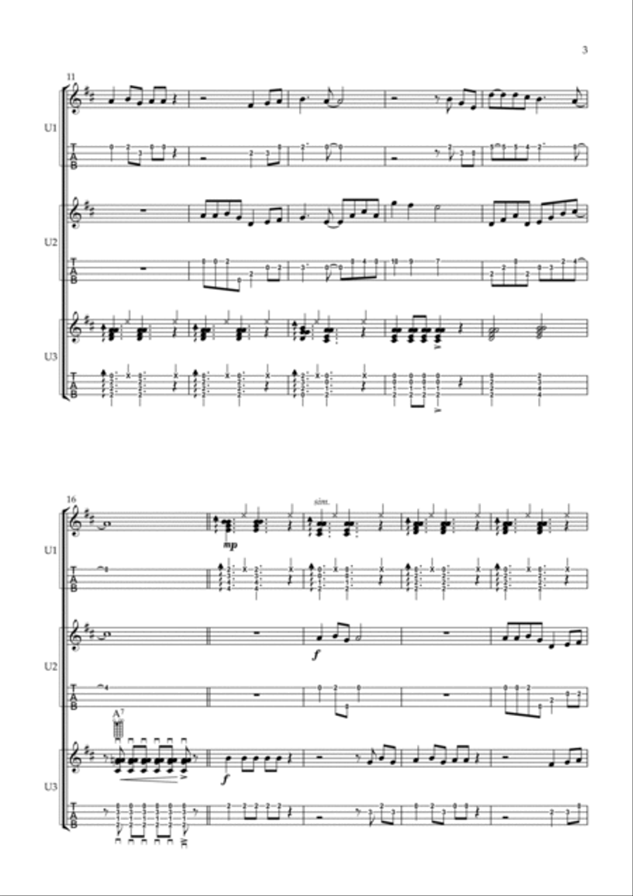 Guajira Guatanamera Ukulele scores gallery preview page 3