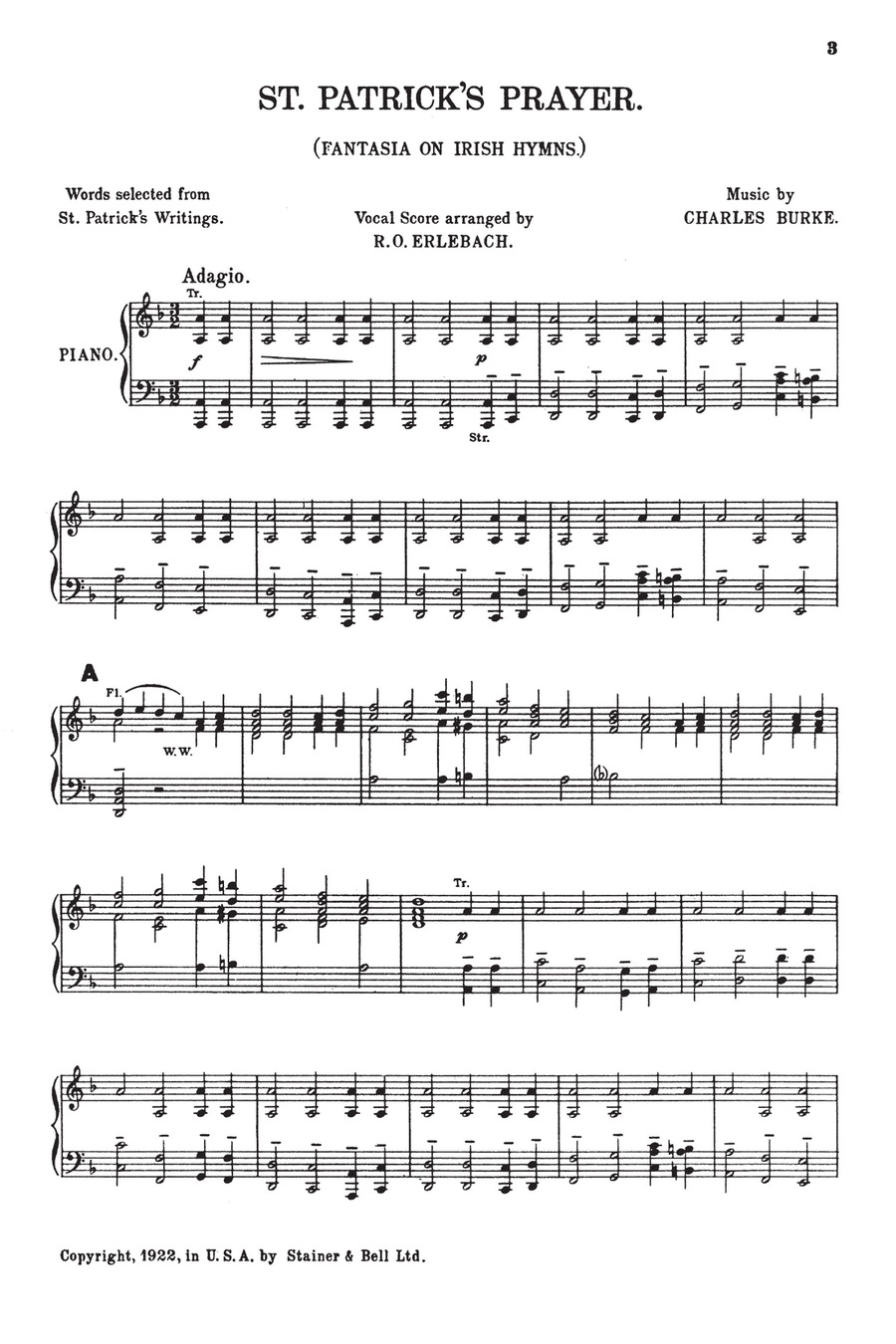 St. Patrick's Prayer (Fantasia on Irish Hymns) 4-Part scores gallery preview page 1