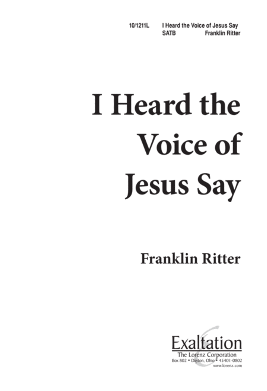 I Heard the Voice of Jesus Say 4-Part scores gallery preview page 1