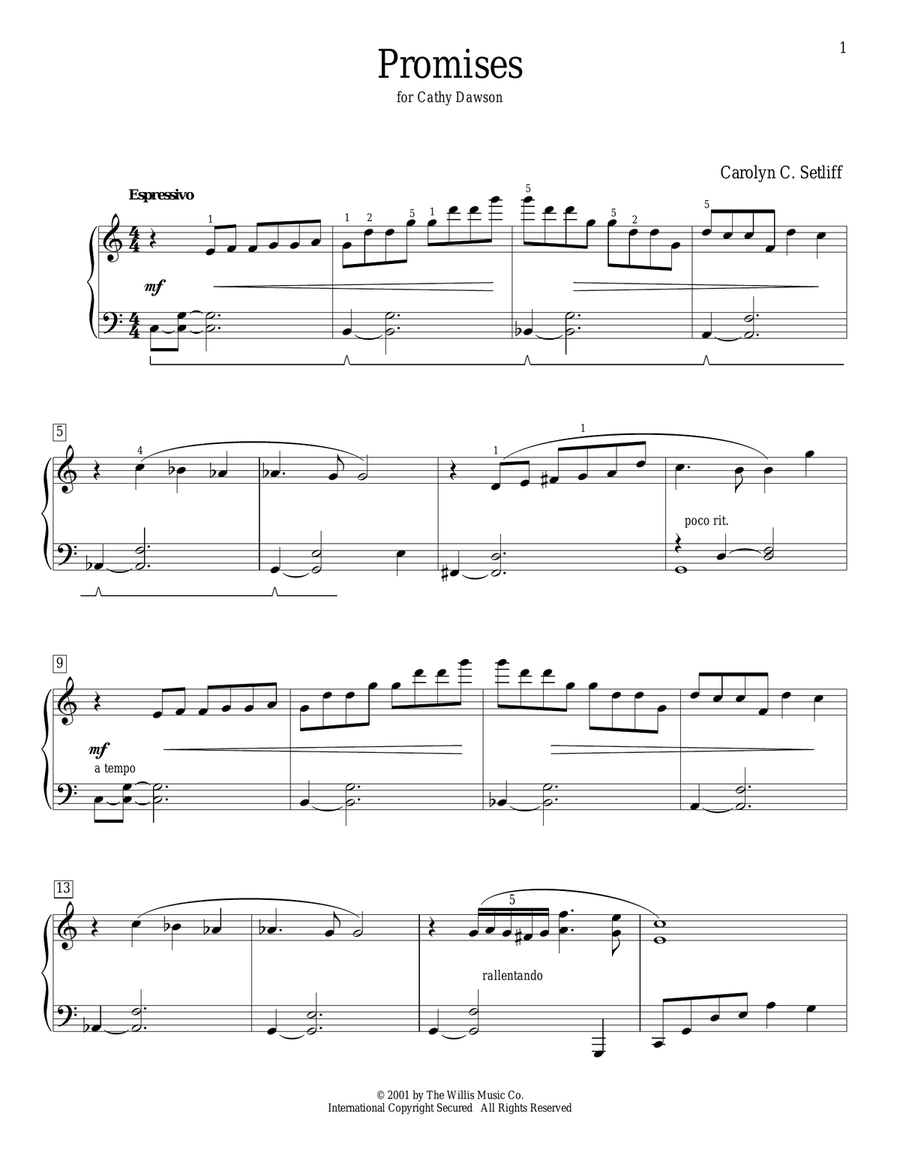Promises Promises Piano Method scores gallery preview page 1