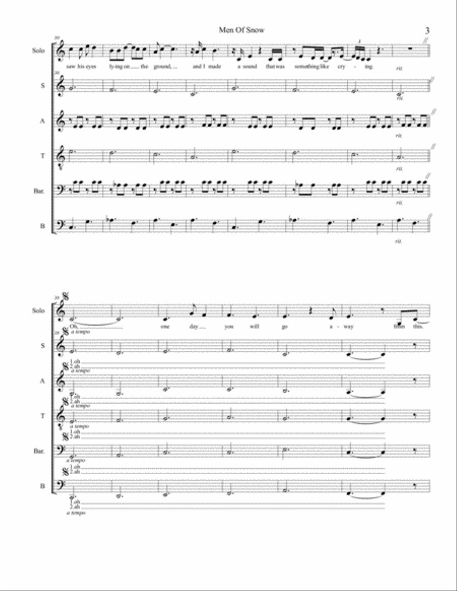 Men Of Snow Men Of Snow 4-Part scores gallery preview page 3