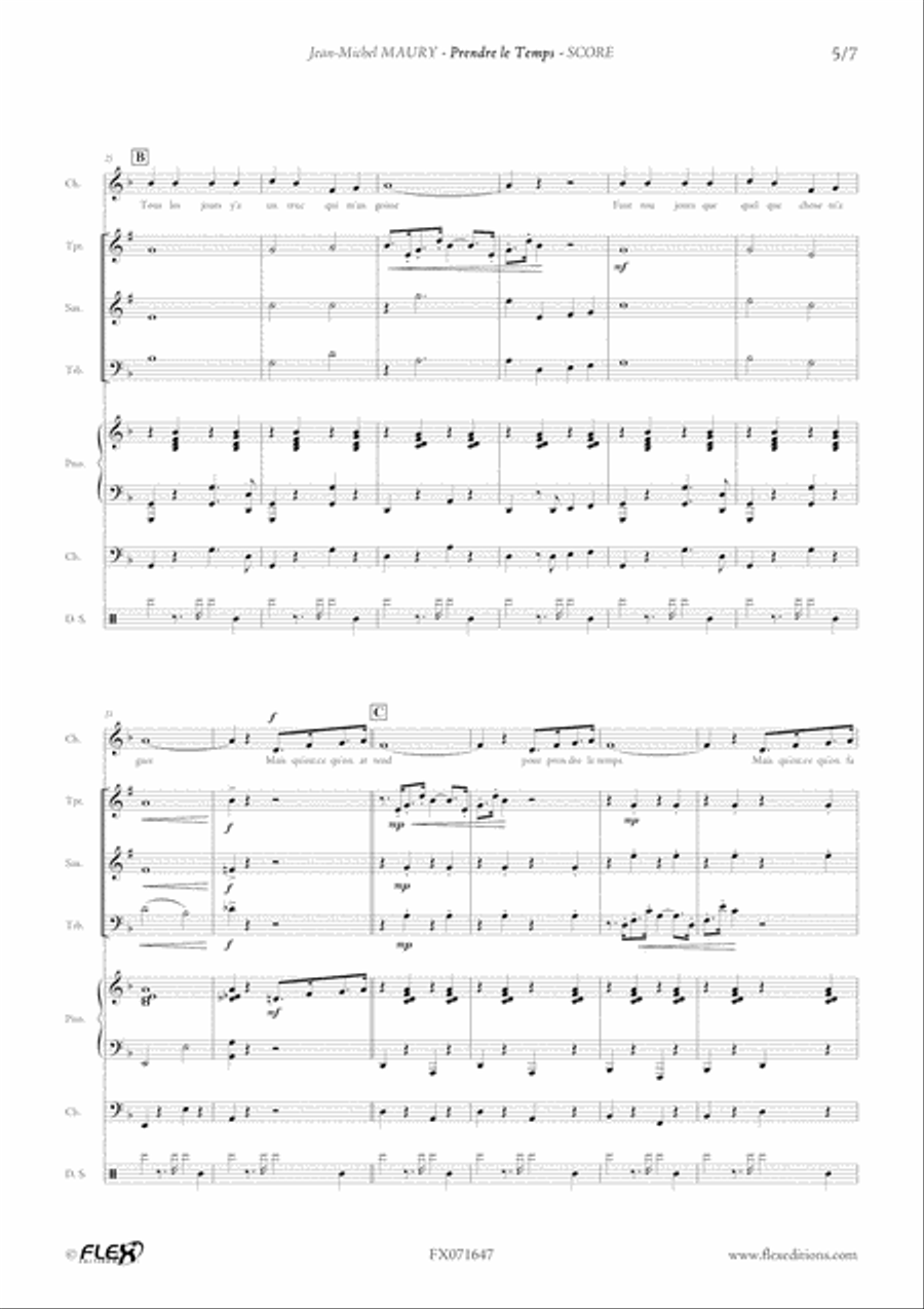 Prendre le Temps Children's Choir scores gallery preview page 5