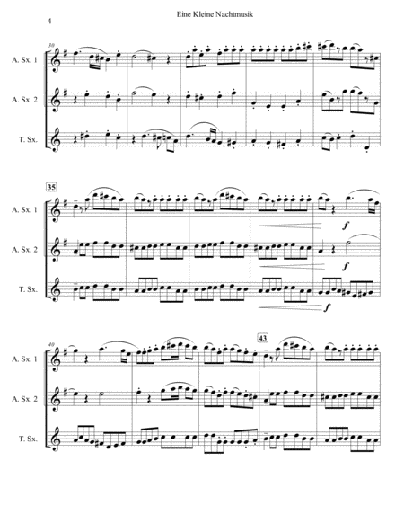 Eine Kleine Nachtmusik for Three Saxophones (AAA or AAT) image number null