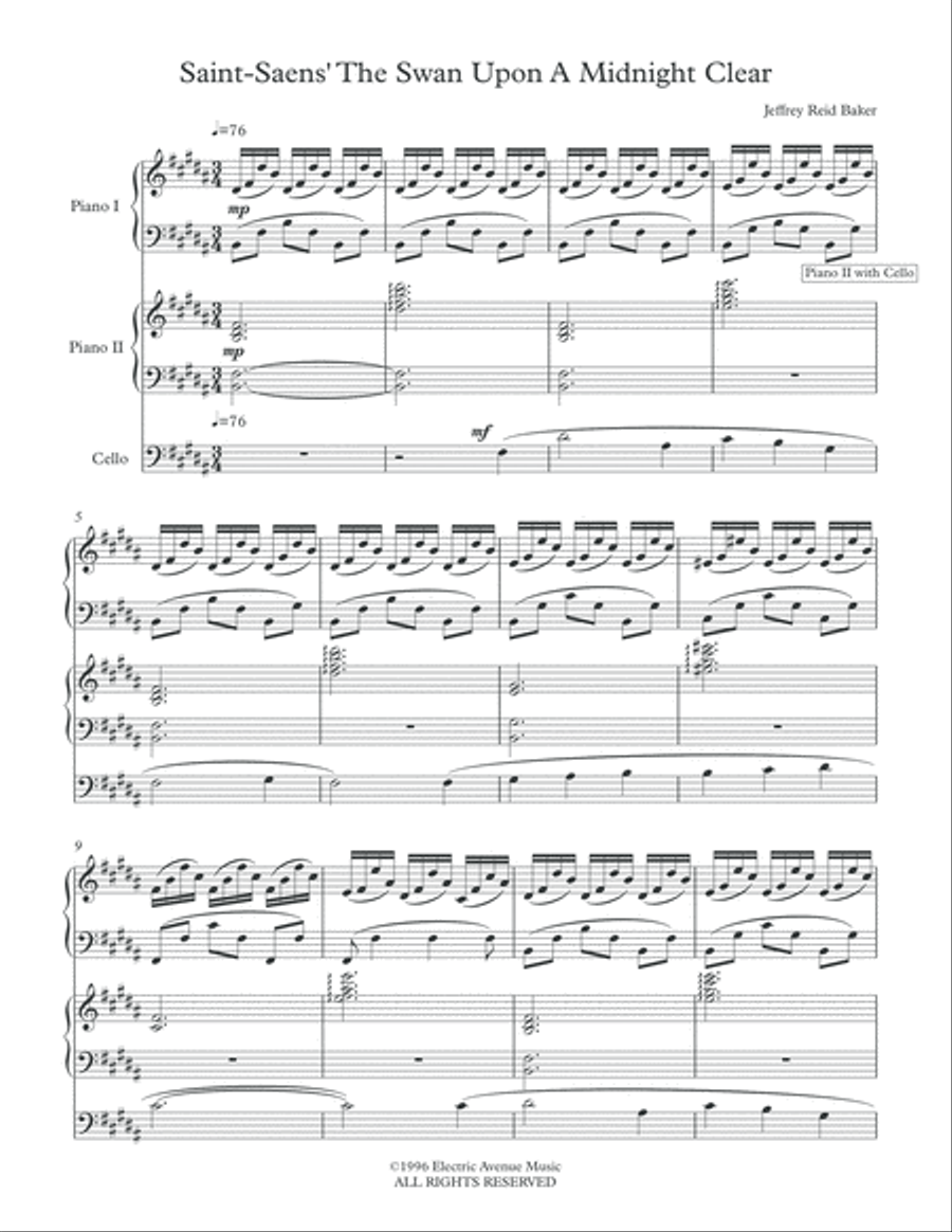 The Swan Upon A Midnight Clear (Saint-Saens/Baker) String Duet scores gallery preview page 3