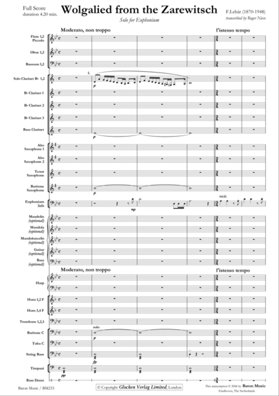 Wolgalied from Der Zarewitsch Concert Band scores gallery preview page 2