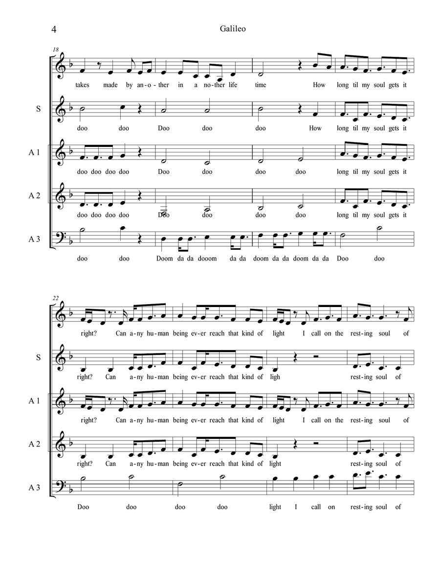 Galileo Galileo A Cappella scores gallery preview page 4
