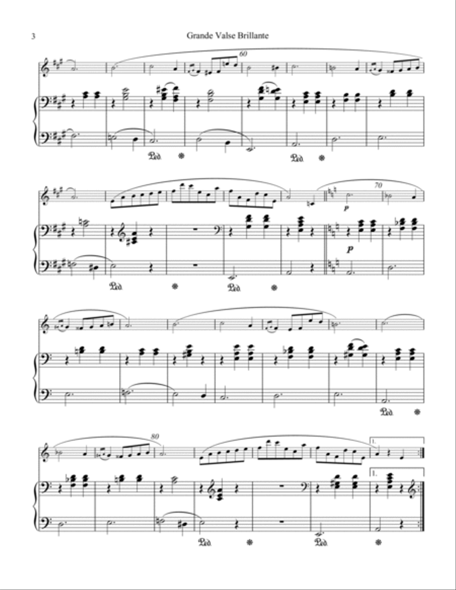 Grande valse brillante, Op. 34 No. 2, for violin and piano Violin Solo scores gallery preview page 4
