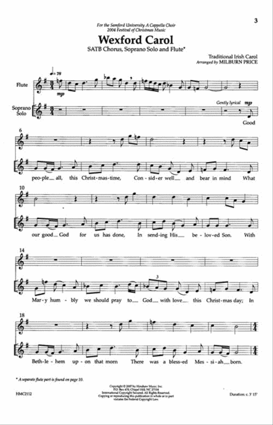 Wexford Carol Wexford Carol 4-Part scores gallery preview page 2