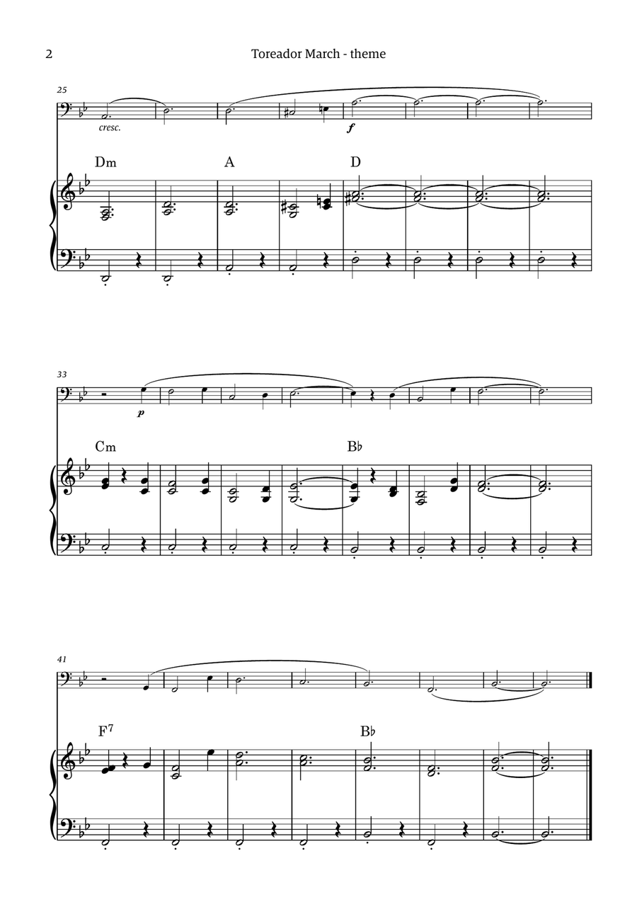 Toreador March (from the opera Carmen) - easy version Chamber Music scores gallery preview page 2