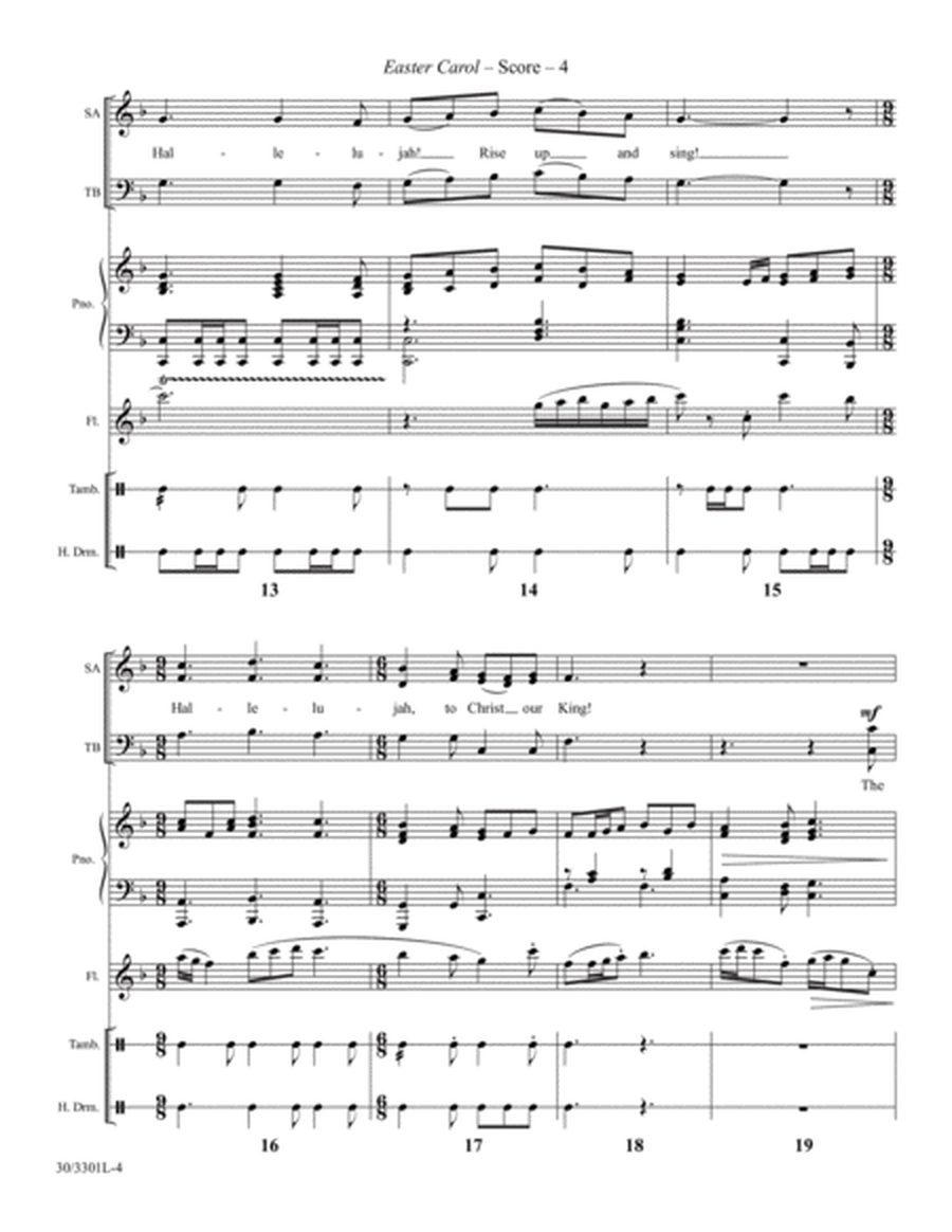 Easter Carol - Flute and Percussion Score and Parts image number null