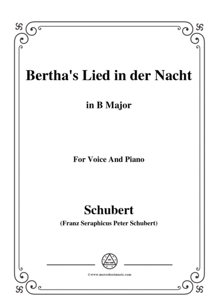 Schubert-Bertha's Lied in der Nacht(Bertha's Night Song),D.653,in B Major,for Voice&Piano image number null