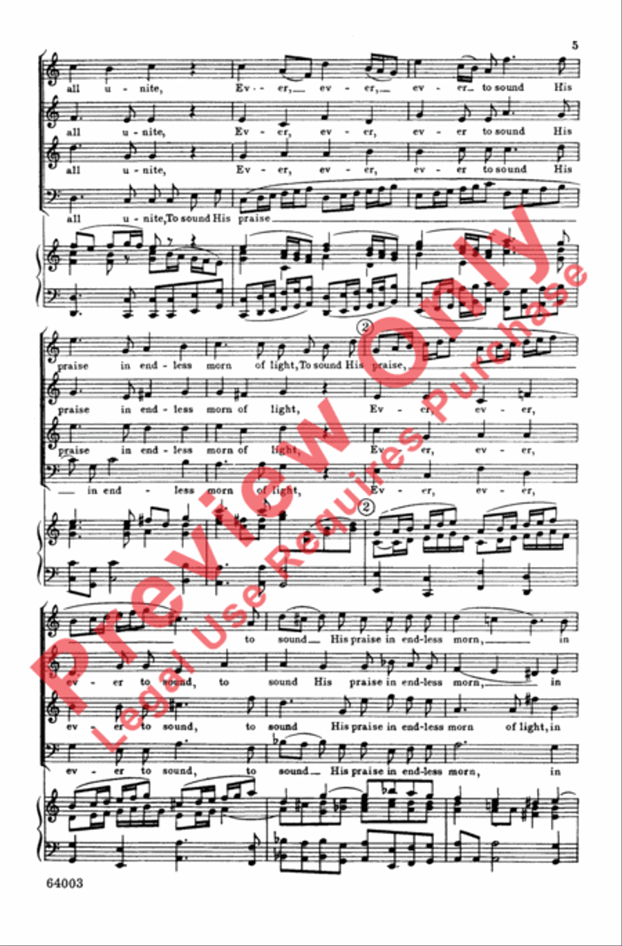 Let Their Celestial Concerts Unite 4-Part scores gallery preview page 4