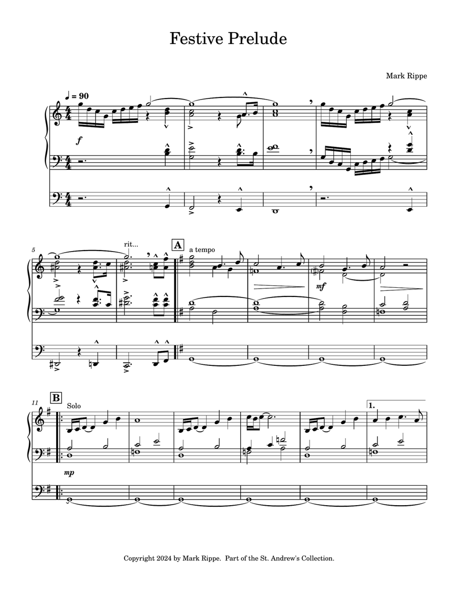 Festive Prelude (StA OV00209) Organ Solo scores gallery preview page 2