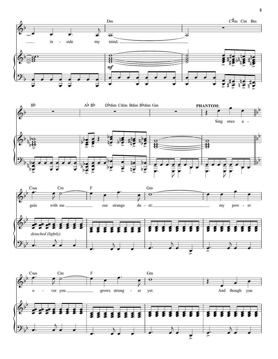 The Phantom Of The Opera Piano, Vocal scores gallery preview page 3
