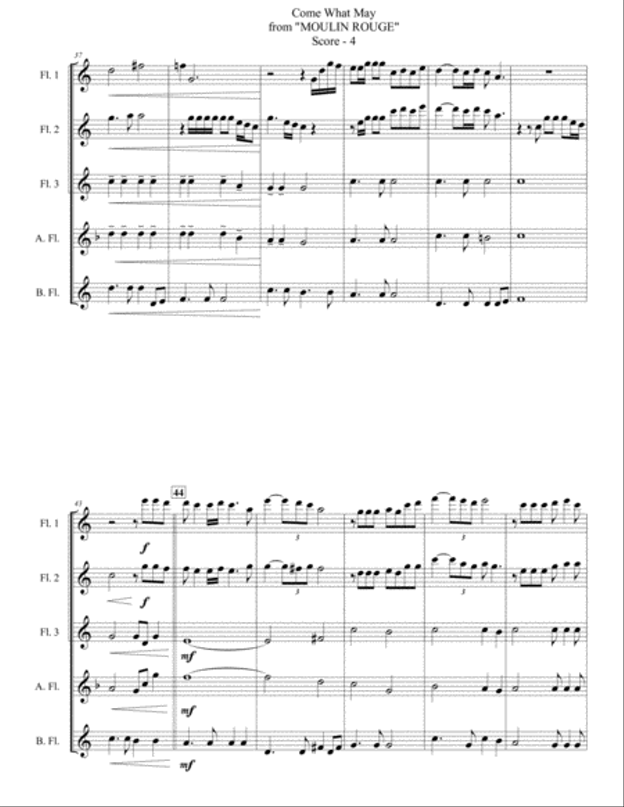 Come What May Come What May Woodwind Quintet scores gallery preview page 4