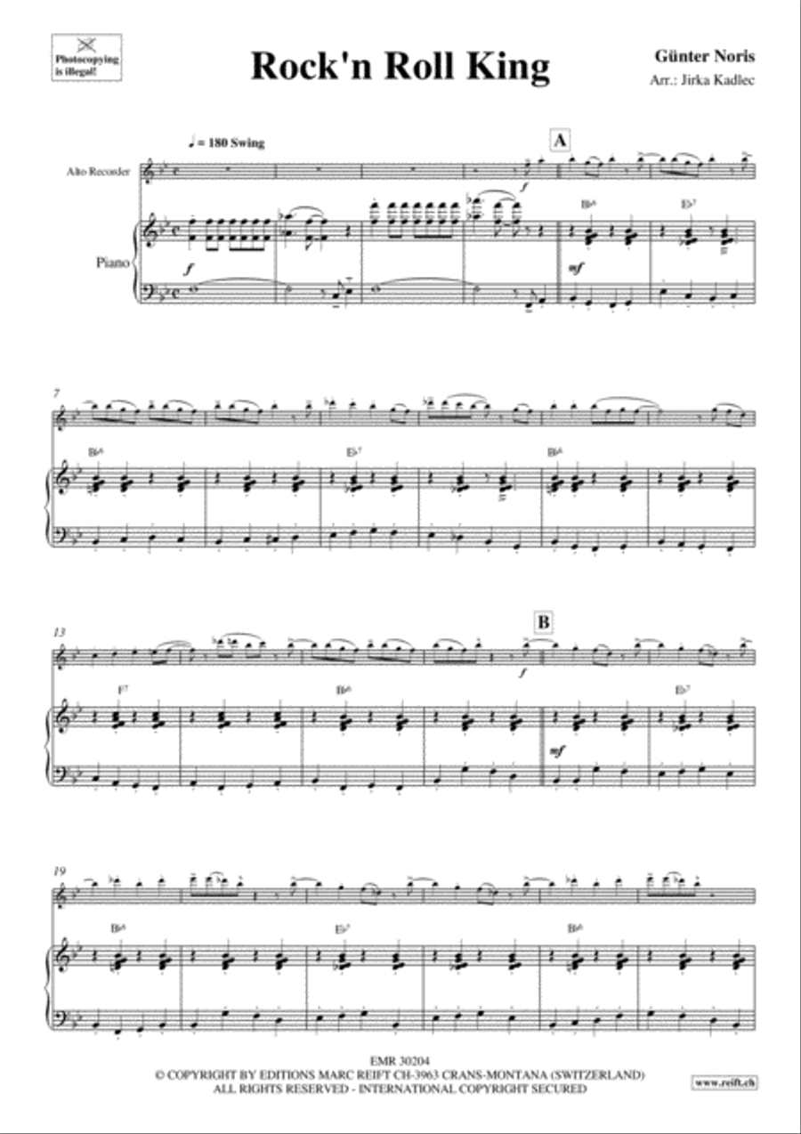 Rock'n Roll King Alto Recorder scores gallery preview page 5