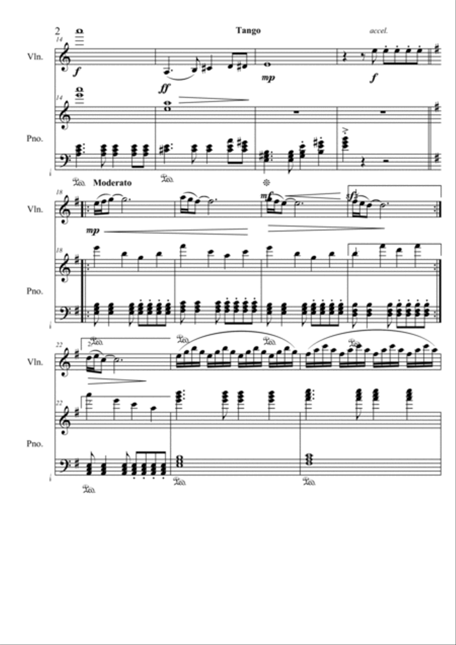 Tango for Violin and Piano Violin Solo scores gallery preview page 4
