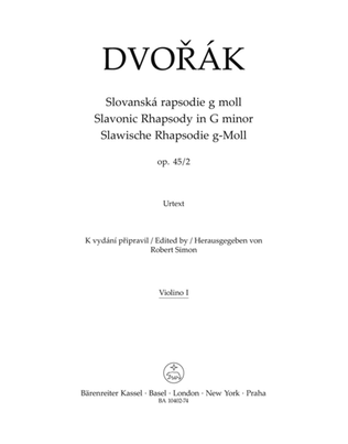 Book cover for Slavonic Rhapsody in G Minor, Opus 45, No. 2