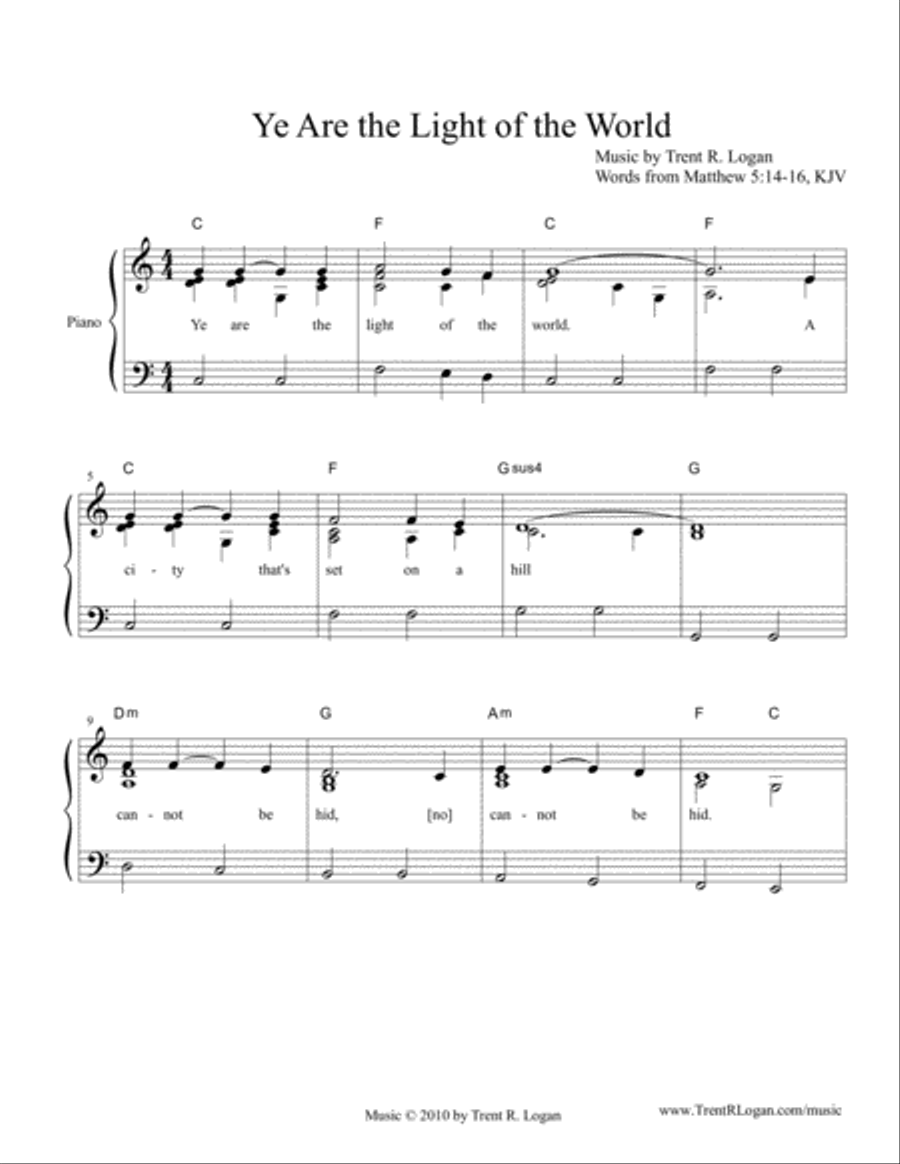 Ye Are the Light of the World Voice scores gallery preview page 1