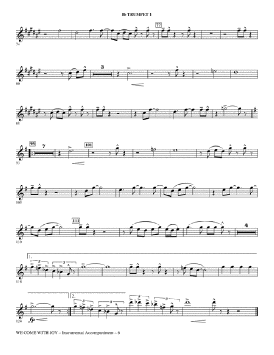We Come With Joy Orchestration - Trumpet 1 Choir scores gallery preview page 6