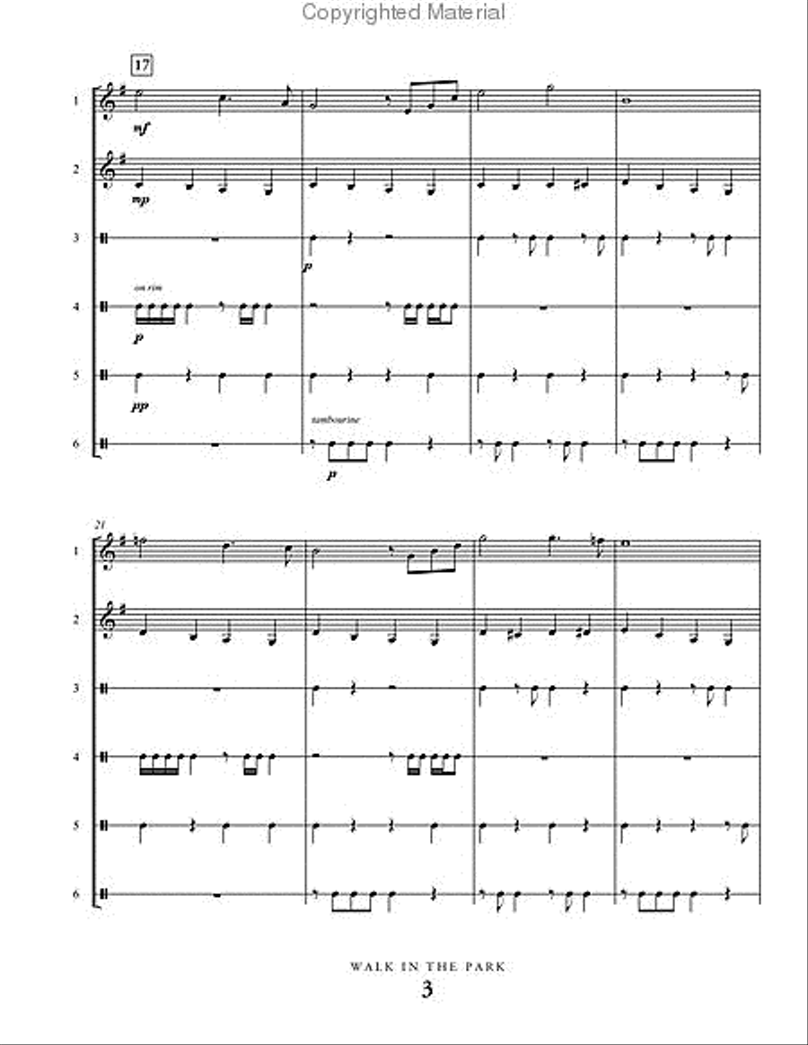 Walk in the Park Walk in the Park Percussion Ensemble scores gallery preview page 4
