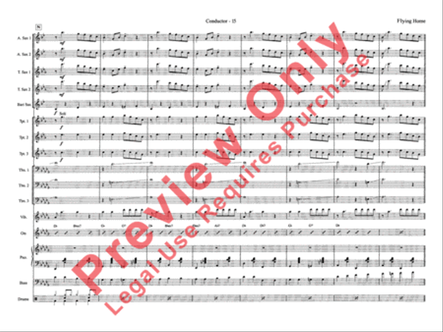 Flying Home Jazz Ensemble scores gallery preview page 23