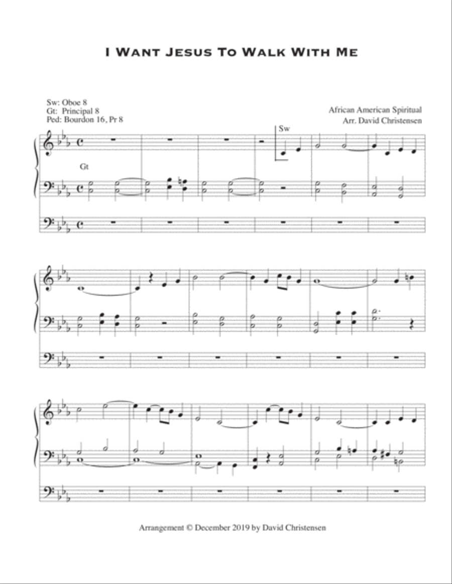 I Want Jesus To Walk With Me Organ Solo scores gallery preview page 2