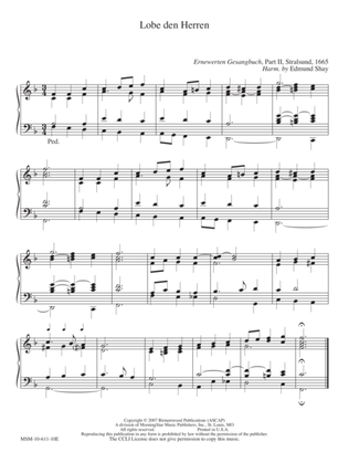 Lobe den Herren (Hymn Harmonization)