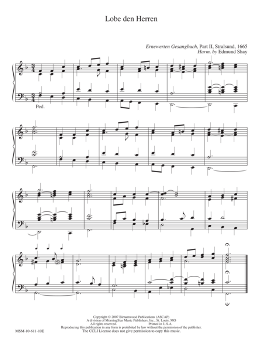 Lobe den Herren Lobe den Herren Organ scores gallery preview page 1