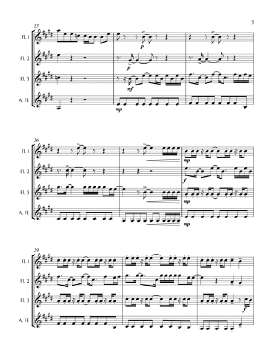 How Far I'll Go Woodwind Quartet scores gallery preview page 4