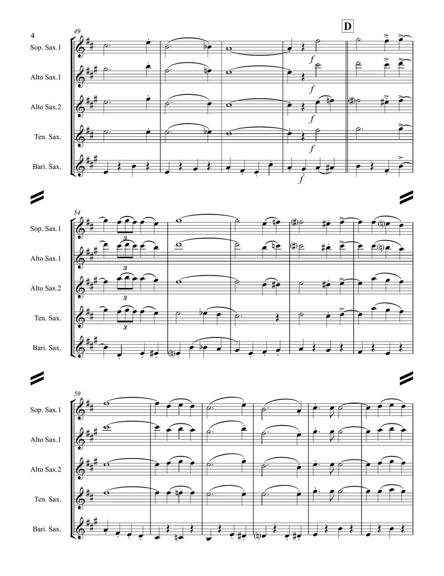 Beer Barrel Polka (roll Out The Barrel) Saxophone Quartet scores gallery preview page 5