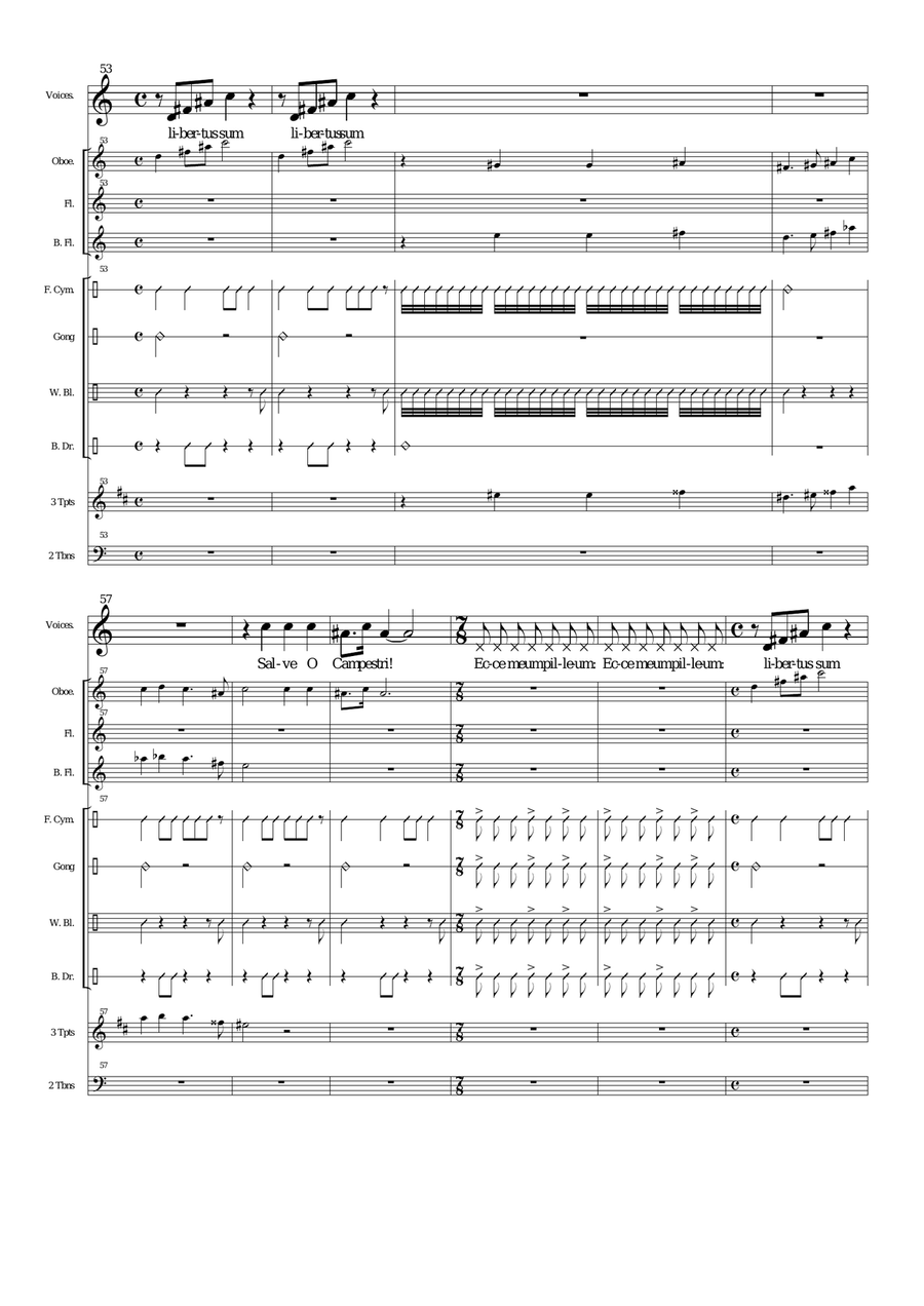 Saturnalia Song for voices, wind, brass and percussion Choir scores gallery preview page 6