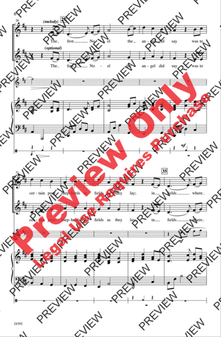 Sing We All Noel Unison Choir scores gallery preview page 6