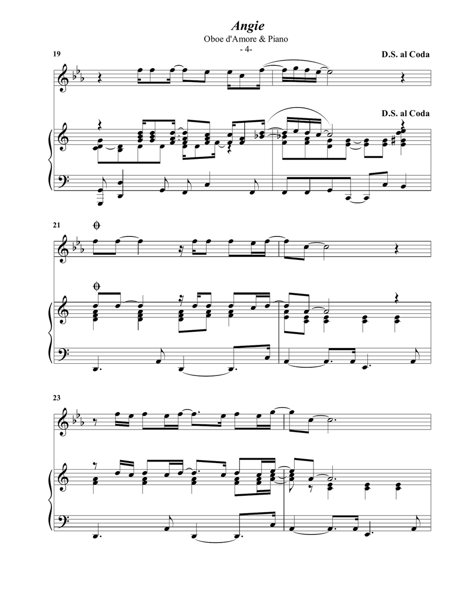 Angie Angie Oboe scores gallery preview page 4