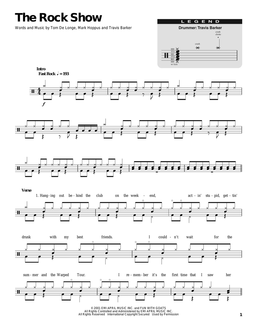 The Rock Show Drum Set scores gallery preview page 1