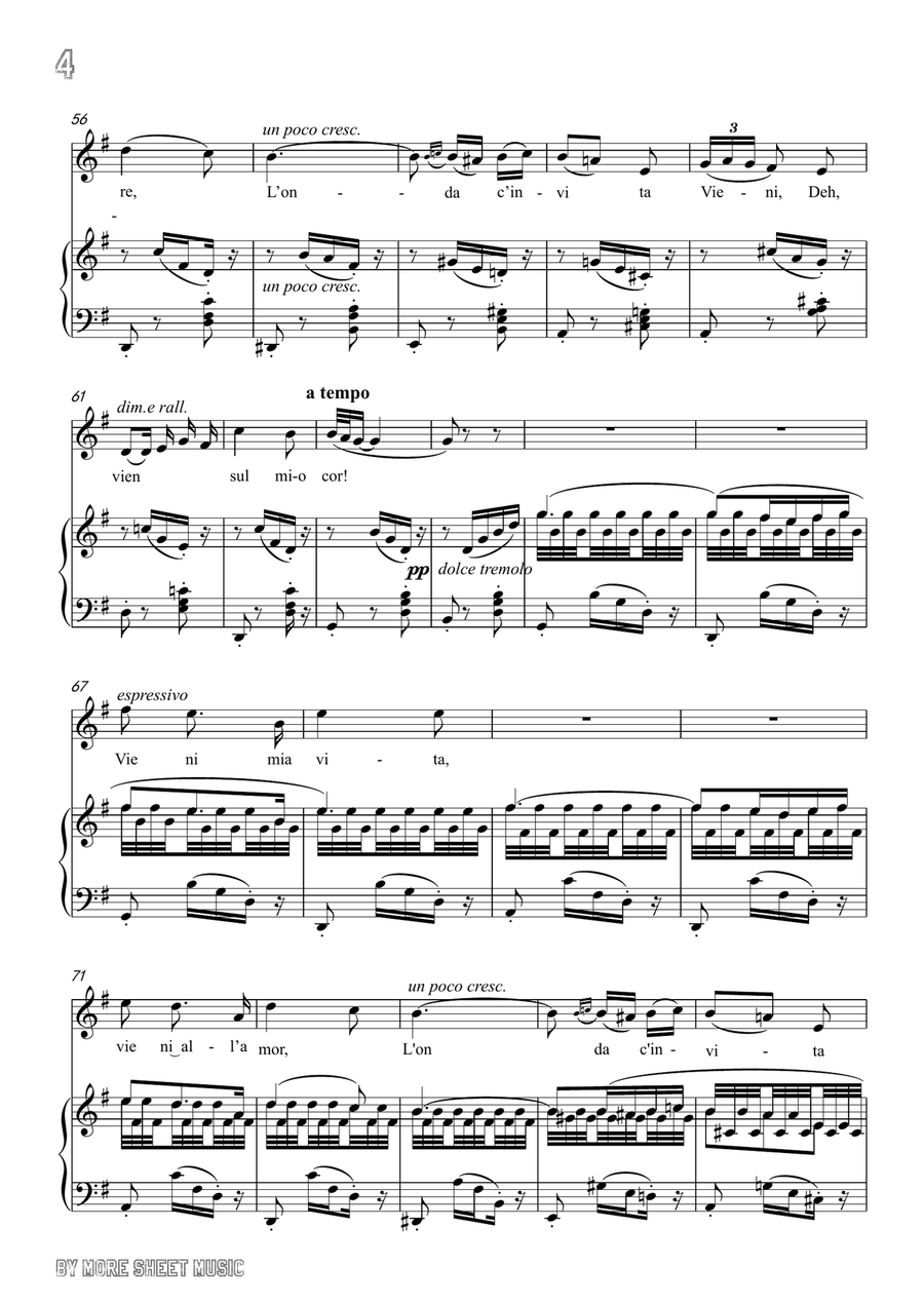Drigo-Serenata,from 'Arlekinada', in G Major,for Voice and Piano Piano, Vocal - Digital Sheet Music page 6