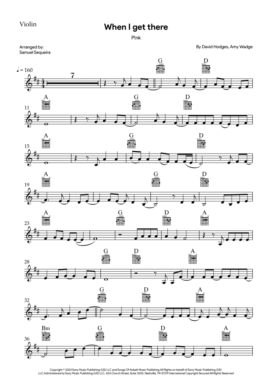 When I Get There Violin Solo scores gallery preview page 1